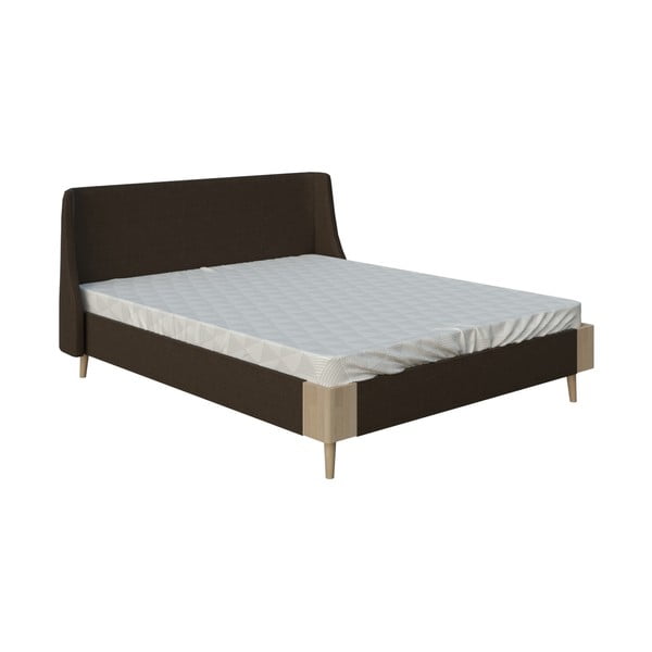 Smeđi bračni krevet ProSpánek Lagom Side Soft, 160 x 200 cm