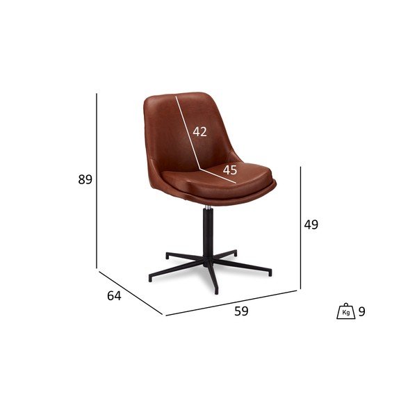 Radna okretna stolica s presvlakom od imitacije kože Furnhouse Claudia-image-1