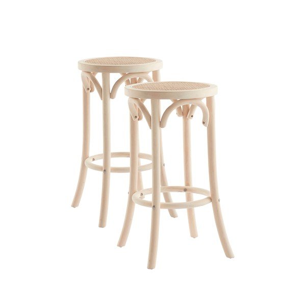 Barske stolice u setu 2 kom od ratana u prirodnoj boji (visine sjedala 65,5 cm) Koster – Jotex