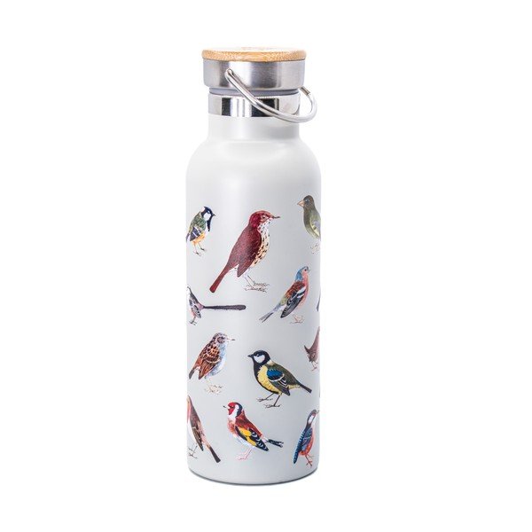 Bijela boca za vodu za put od nehrđajućeg čelika 425 ml Vintage Birds – Sass & Belle