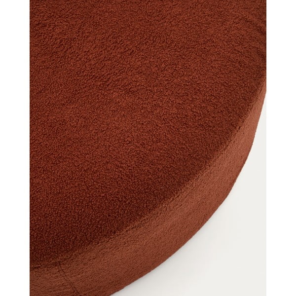 Tabure od bouclé tkanine boje terakote Kaeli – Kave Home-image-1