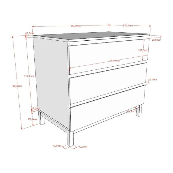 Bijela dječja komoda 99x89x57 cm Eva – Vipack-image-2