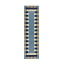 Plava ručno rađena vunena staza 60x230 cm Kai Wool Border – Flair Rugs