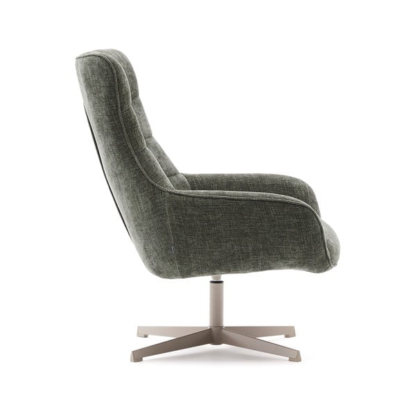 Okretna fotelja prljavo zelena od šenila Teryl – Kave Home-image-2