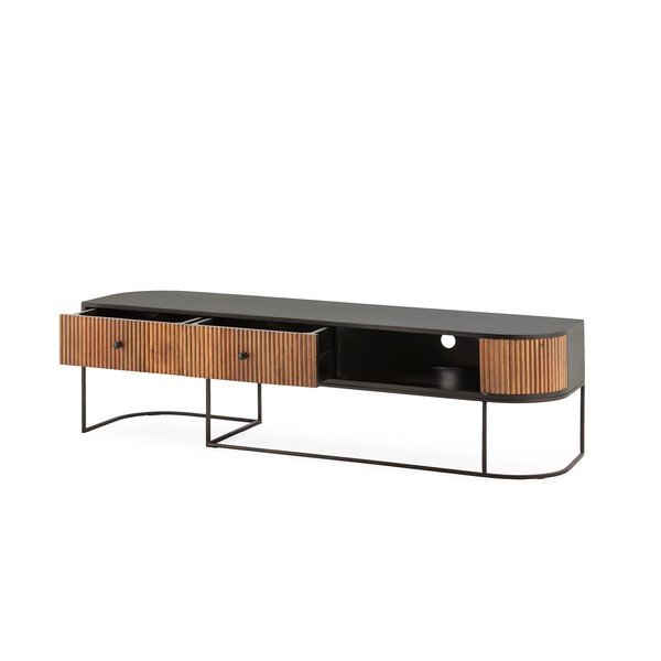 TV komoda od masivnog manga u prirodnoj boji 160x45x40 cm Curve – MOME-image-3