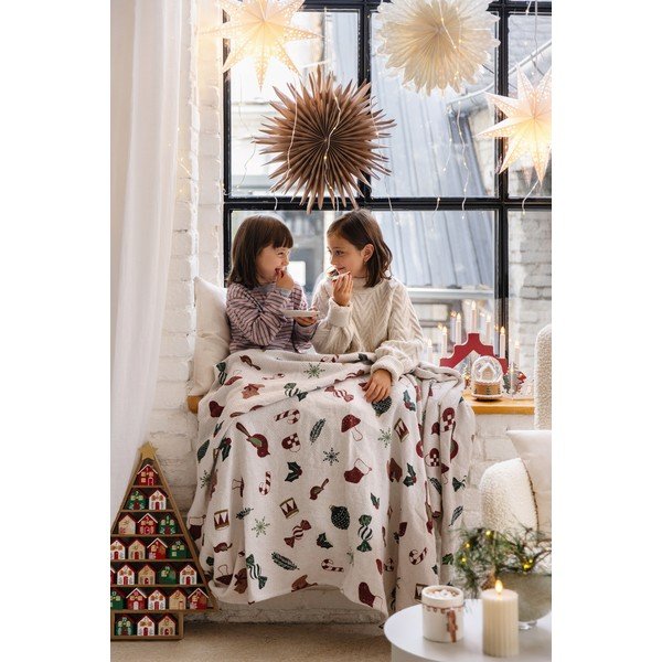 Bijela deka s božićnim motivom 130x160 cm Yule – Bloomingville-image-4