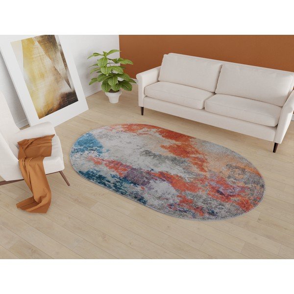 Plavo-narančasti perivi tepih 80x120 cm – Vitaus-image-1