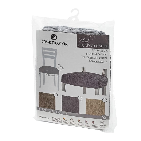 Siva rastezljiva presvlaka za stolicu Ideal – Casa Selección-image-2