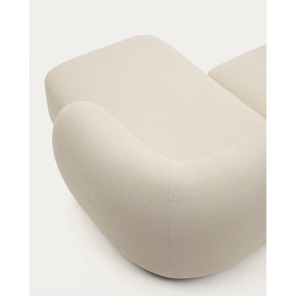 Krem kutna garnitura od šenila (s desnim kutom/s ležaljkom) Martina – Kave Home-image-1