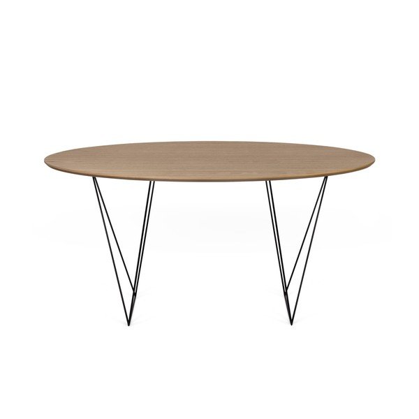 Blagovaonski stol u dekoru od oraha s crnom bazom Symbiosis Row, ⌀ 150 cm-image-1