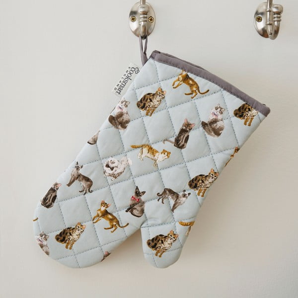 Plava pamučna kuhinja rukavice Cooksmart ® znatiželjne mačke-image-1