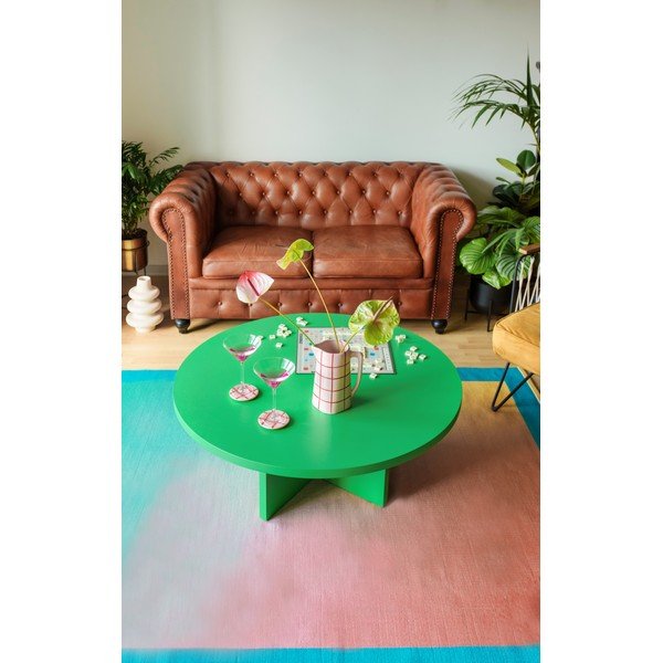 Zeleni okrugao stolić za kavu ø 100 cm Pausa – Really Nice Things-image-3
