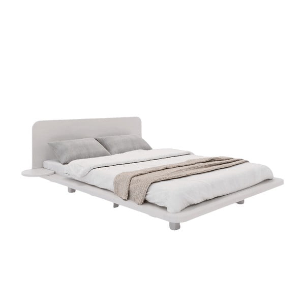 Bijeli bračni krevet od bukovog drveta 160x200 cm Japandic - Skandica