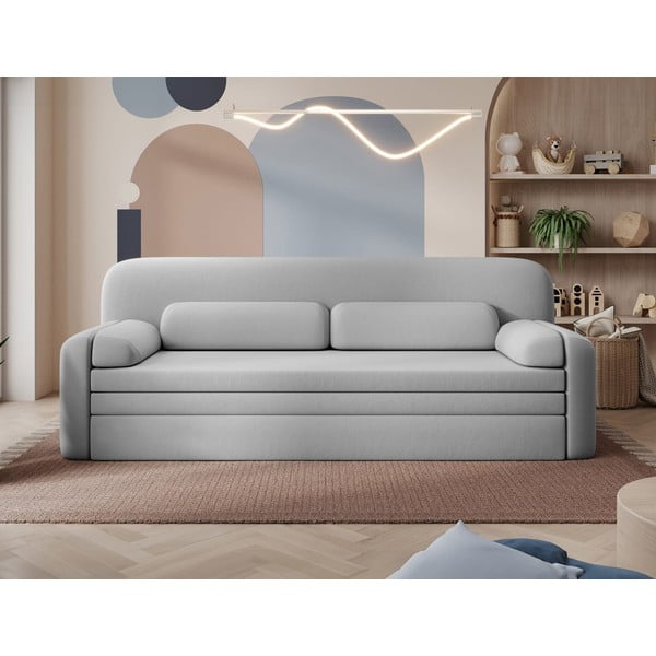Svijetlo siva baršunasti sklopiva/s prostorom za odlaganje sofa 236 cm Elioss – ELTAP-image-1