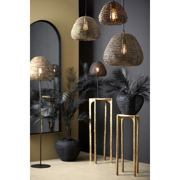 Mat crna/u brončanoj boji stojeća svjetiljka s metalnim sjenilom (visina 162 cm) Finou – Light & Living-image-1