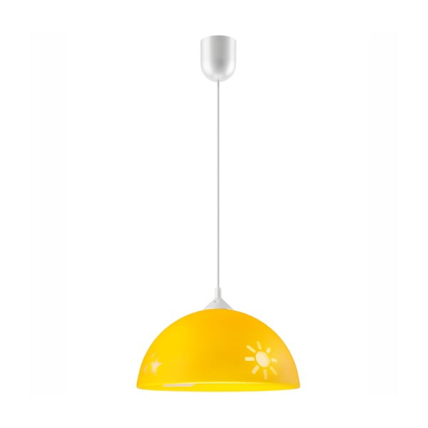Oker žuta dječja svjetiljka sa staklenim sjenilom ø 30 cm Day & Night – LAMKUR