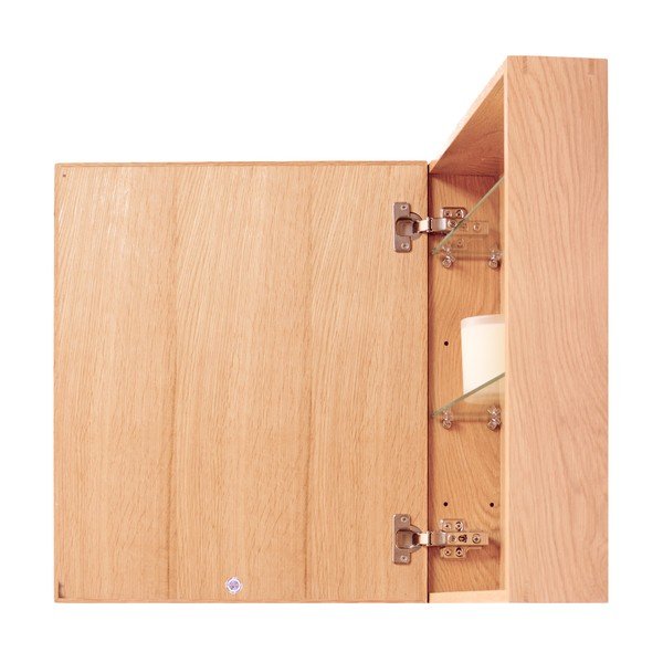 Zrcalo s prostorem za skladištenje od hrastovog drveta Mezza Wireworks, 45 x 55 cm-image-1