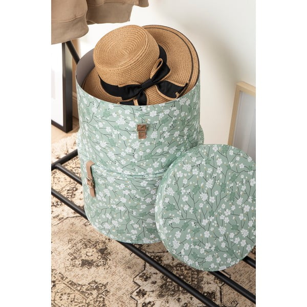 Svijetlo zelene kartonske kutije za pohranu u setu  2 kom s poklopcem ø 37,5x25,5 cm Rut Paper Laminate – Bigso-image-3