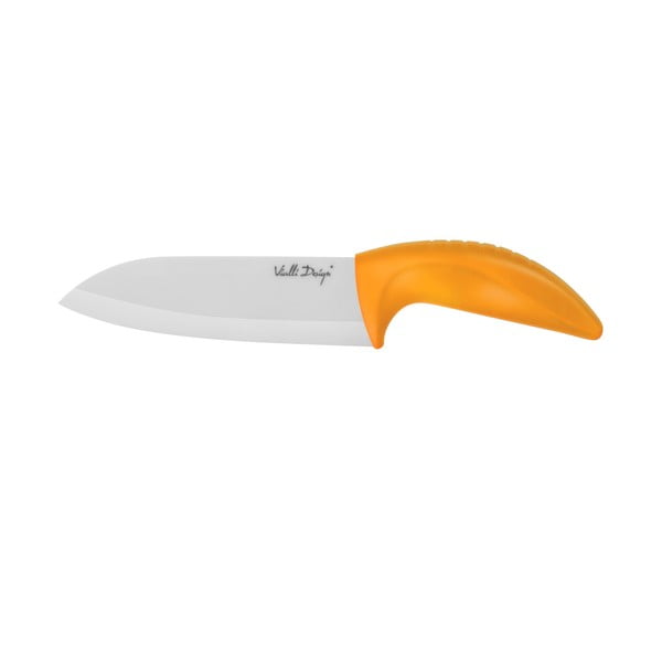 Keramički nož Vialli Design Santoku, 14 cm, narančasti