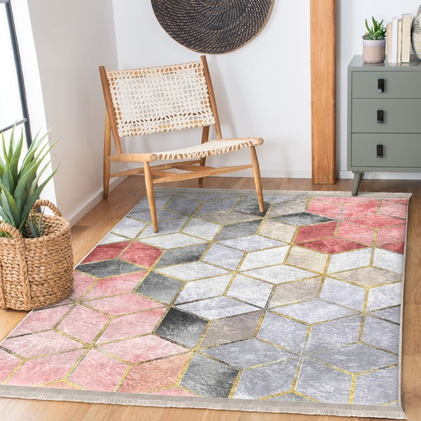 Ružičasto-sivi perivi tepih 80x140 cm – Mila Home-image-2