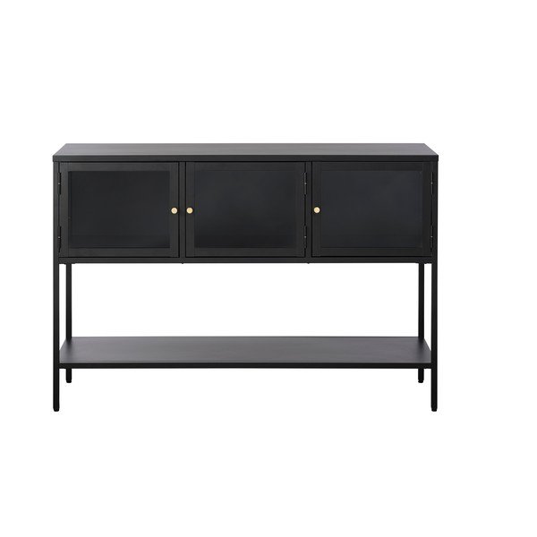 Crna metalna vitrina 132x88 cm Carmel – Unique Furniture-image-3