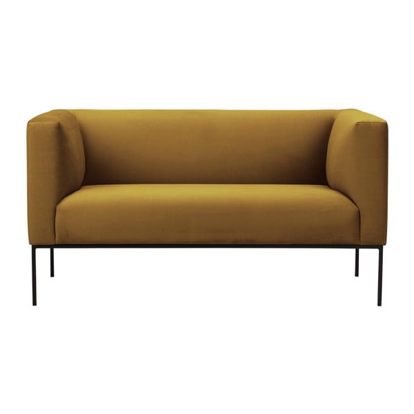 Žuta baršunasta sofa Windsor & Co Sofas Neptune, 145 cm