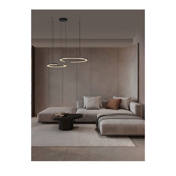 Mat crna LED viseća svjetiljka aluminijska s mogućnosti zatamnjivanja Greamy – Nova Luce-image-1