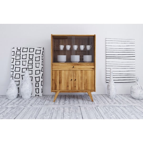 Vitrina od hrastovog drveta 100x154 cm Retro - The Beds-image-4