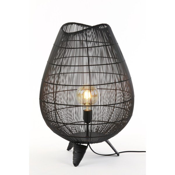 Mat crna stolna lampa s metalnim sjenilom (visina 56 cm) Yumi – Light & Living-image-2