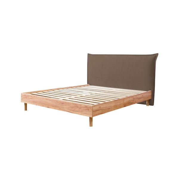 Smeđi/u prirodnoj boji bračni krevet s podnicom 160x200 cm Charlie – Bobochic Paris