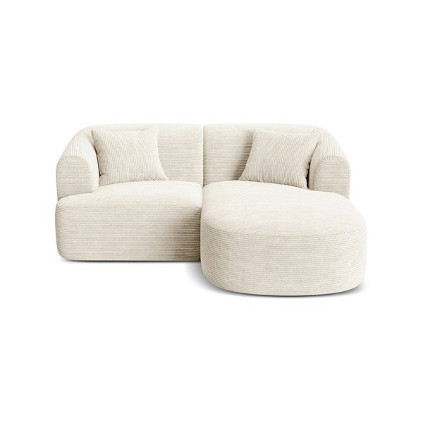 Bež kutna garnitura od samta (s desnim kutom/s ležaljkom) Campi – Cosmopolitan Design