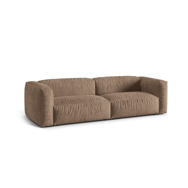 Svjetlo smeđa baršunasti sofa 240 cm Martina – Micadoni -image-1