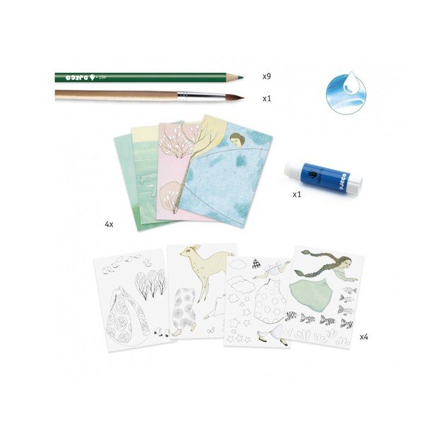 Umjetnički set s akvarelnim bojicama Djeco Atelier Nature-image-1