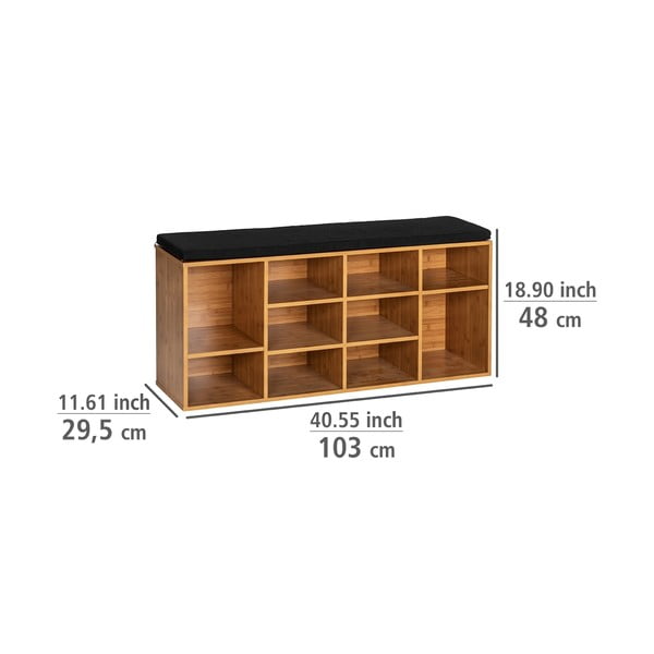 Ormarić za cipele u dekoru egzotičnog drva s klupom u prirodnoj boji Loft – Wenko-image-4