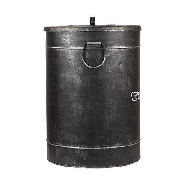 Crni metalni koš za prljavorublje LABEL51, ⌀ 40 cm-image-1