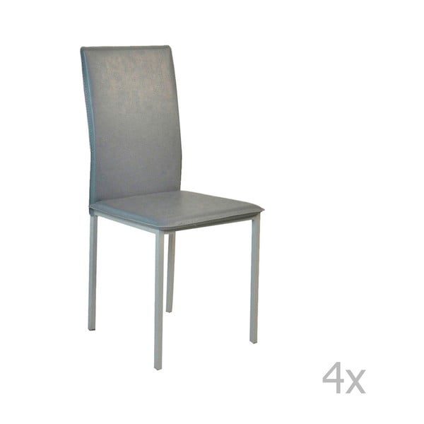 Set od 4 sive blagovaonske stolice s Evergreen House Villa presvlakom od eko kože