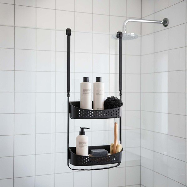 Mat crna plastična viseća kupaonska polica Vesper – douceur d'intérieur-image-2