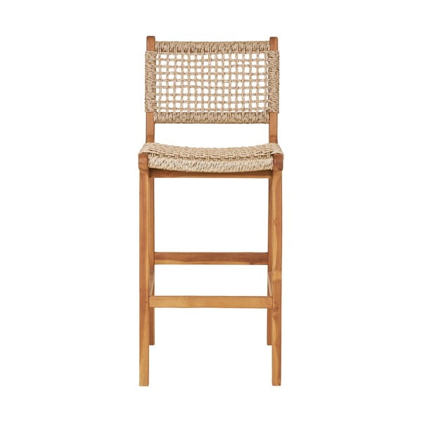 Barska stolica od masivne tikovine u prirodnoj boji (visine sjedala 60 cm) Derby – House Nordic-image-1
