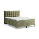 Zeleni boxspring krevet s prostorom za odlaganje 160x200 cm Mikana – Makamii