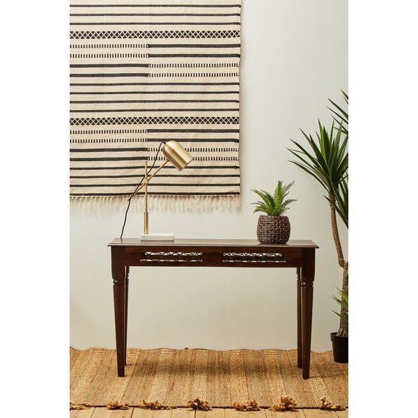 Pomoćni stol od masivnog ružinog drveta u tamnoj prirodnoj boji 45x120 cm Srina – Premier Housewares-image-2