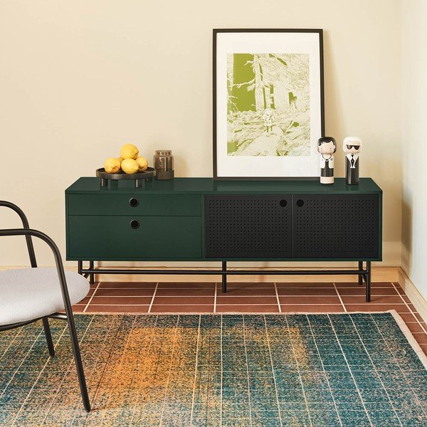 Tamno zeleni TV stol 140x52 cm Punto - Teulat-image-1