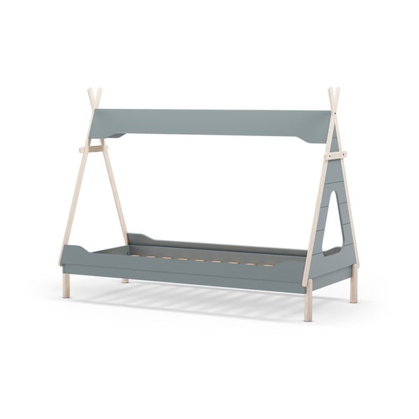 Petrolej zeleni dječji krevet od masivnog bora u obliku kućice 90x190 cm Nora – Marckeric