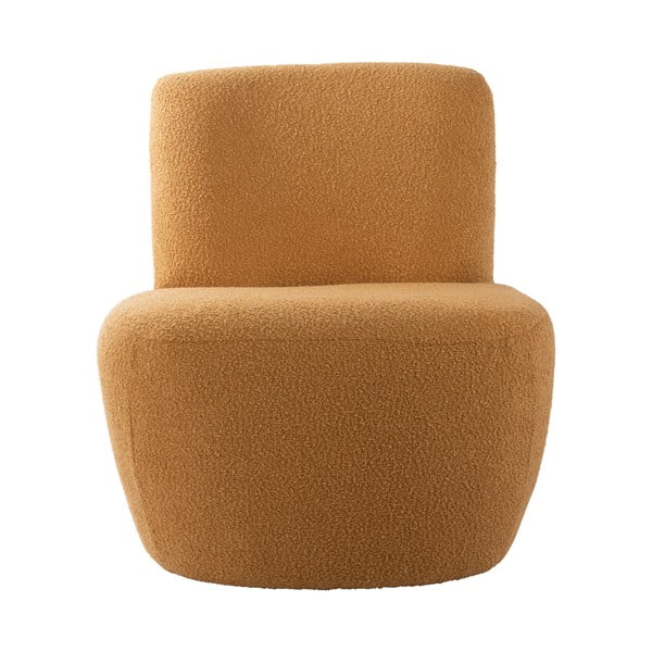 Žuta  fotelja od bouclé tkanine Ada – Leitmotiv-image-2