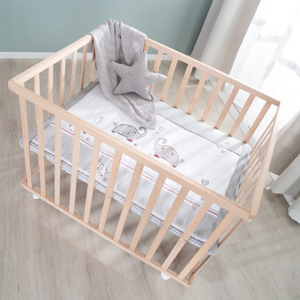 Putni krevetić na kotačićima 100x75 cm u prirodnoj boji Jumbo Twins – Roba-image-2