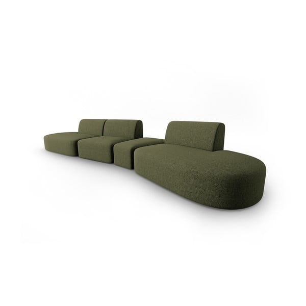 Zelena sofa od šenila s desnim kutom 428 cm Paolo – Milo Casa-image-2