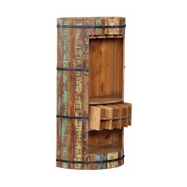 Vitrina za vino od recikliranog drva u prirodnoj boji broj boca 8 kom, 60x115 cm Kaveri – Interia Home & Living-image-4