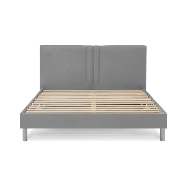 Svijetlo sivi tapecirani bračni krevet s podnicom 180x200 cm Kerry - Bobochic Paris-image-2