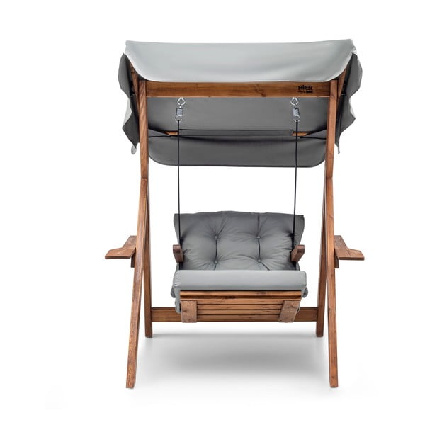 Siva/u prirodnoj boji vrtna ljuljačka od masivnog drveta Galata – Floriane Garden-image-2