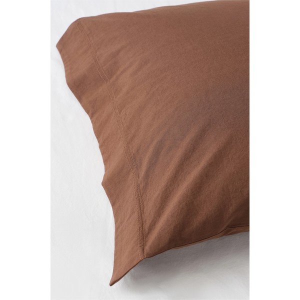 Smeđa posteljina za krevet za jednu osobu od organskog pamuka 150x200 cm Juliette – Ellos Home-image-4