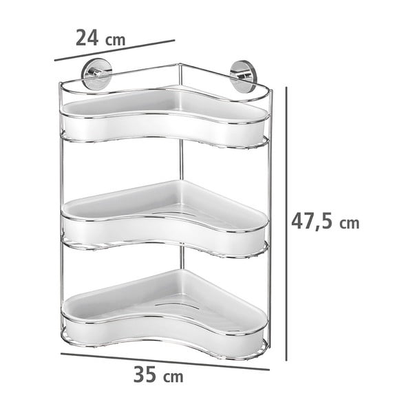 Trokatna samostojeća polica s posudicama Wenkooo Vacuum-Loc, opterećenje do 33 kg-image-4